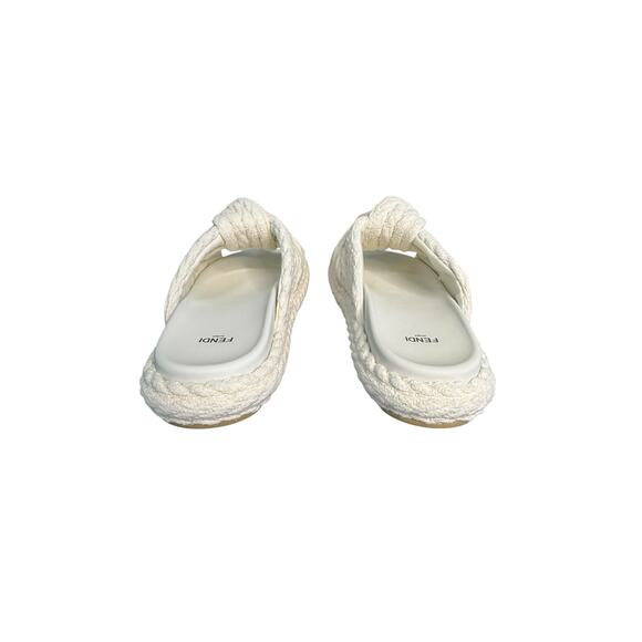 Fendi NIB Feel Knot Slide Sandal in Natural Size 39.5 - Picture 6 of 13